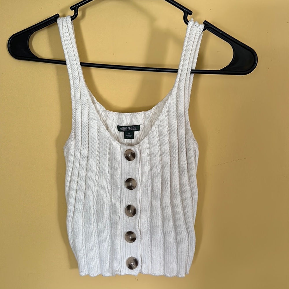 Wild Fable Woven Sweater Cream Top